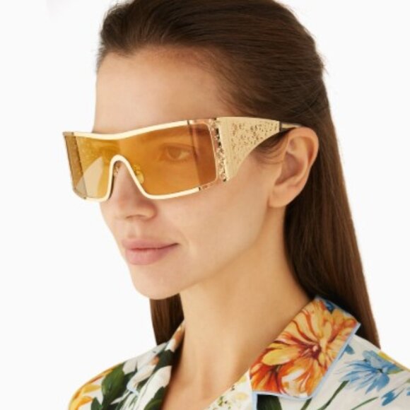 NEW DOLCE&GABBANA DG2317 02/71 GOLD/BLACK SUNGLASSES DG2317 0271 EYEWEAR - Picture 1 of 13